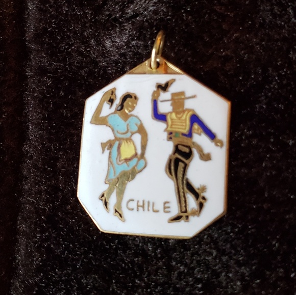 Jewelry - Enameled 'Chile' pendant